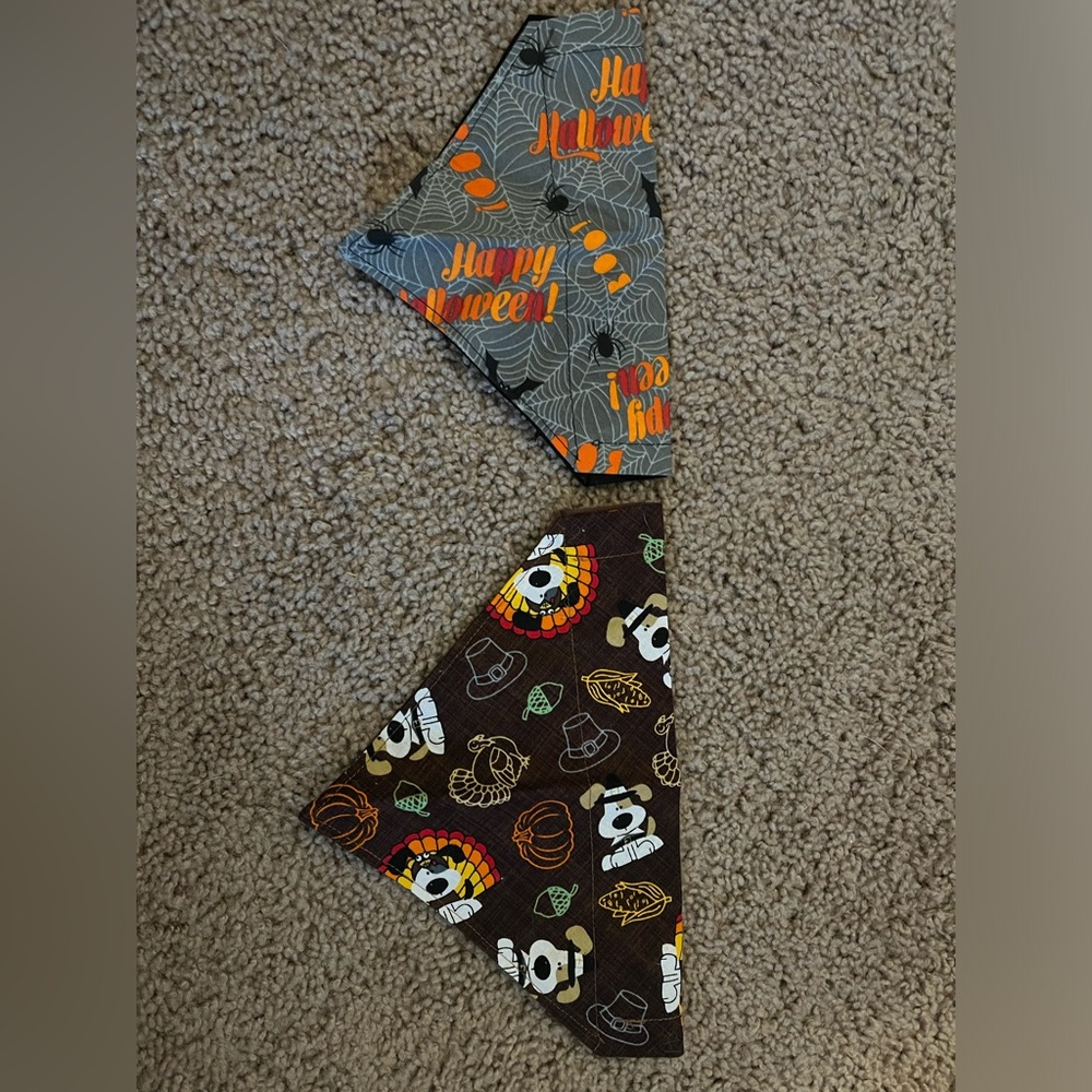 Halloween and Thanksgiving Dog Slip Collar Bandanas